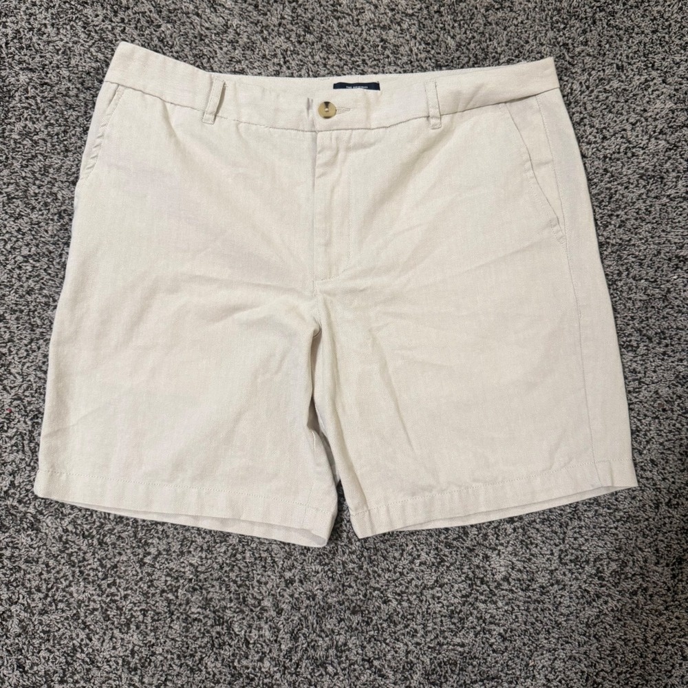 Ben Sherman‎ Men's Khaki Shorts 36W Regular Fit Flat Front Casual Chino